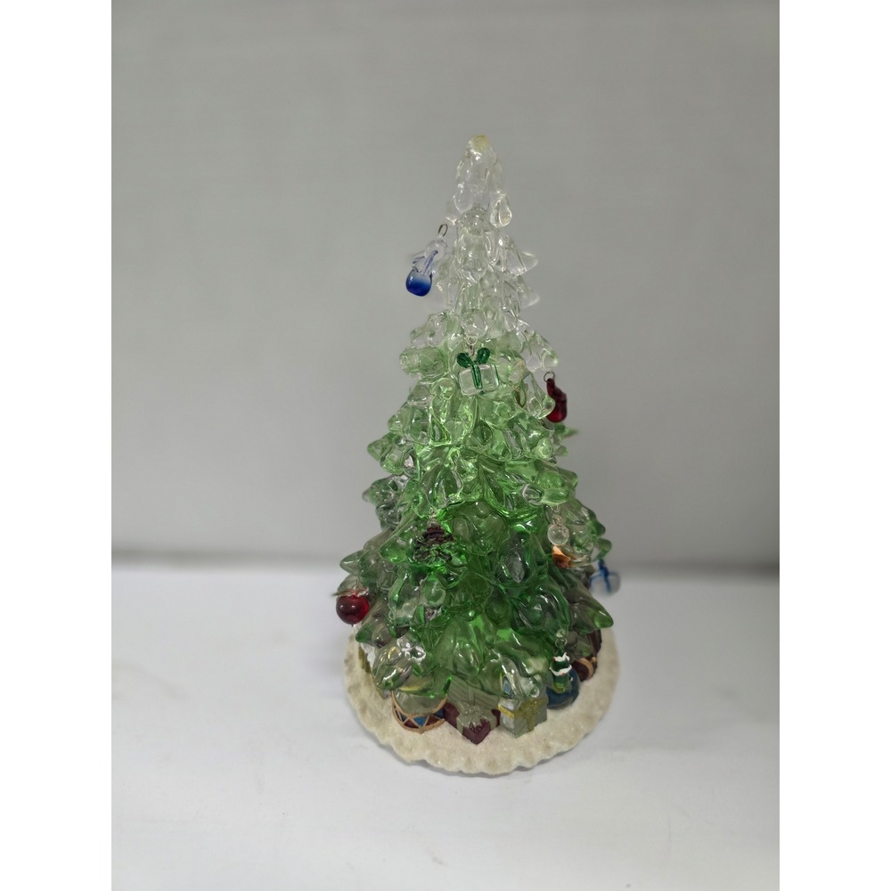 Vintage Ice Sculptures Acrylic Light Up Christmas Tree Figurine Ornaments
